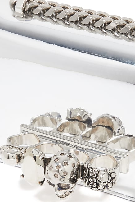 Metallic Mini Jeweled Satchel